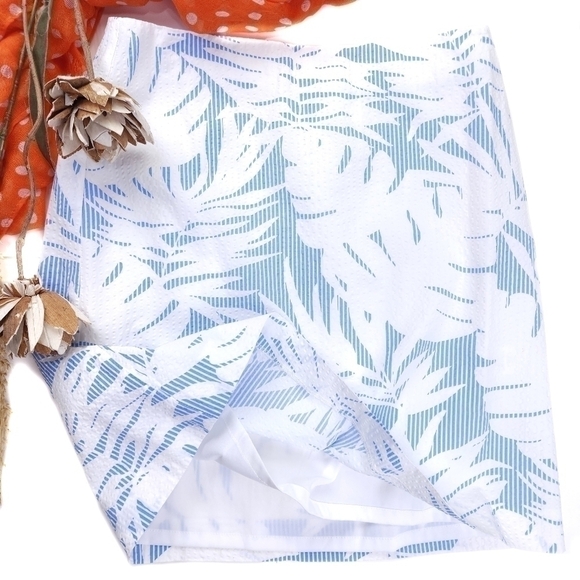 NEW Talbots White Blue Fern Gingham Skirt Sz 2 - Picture 11 of 11